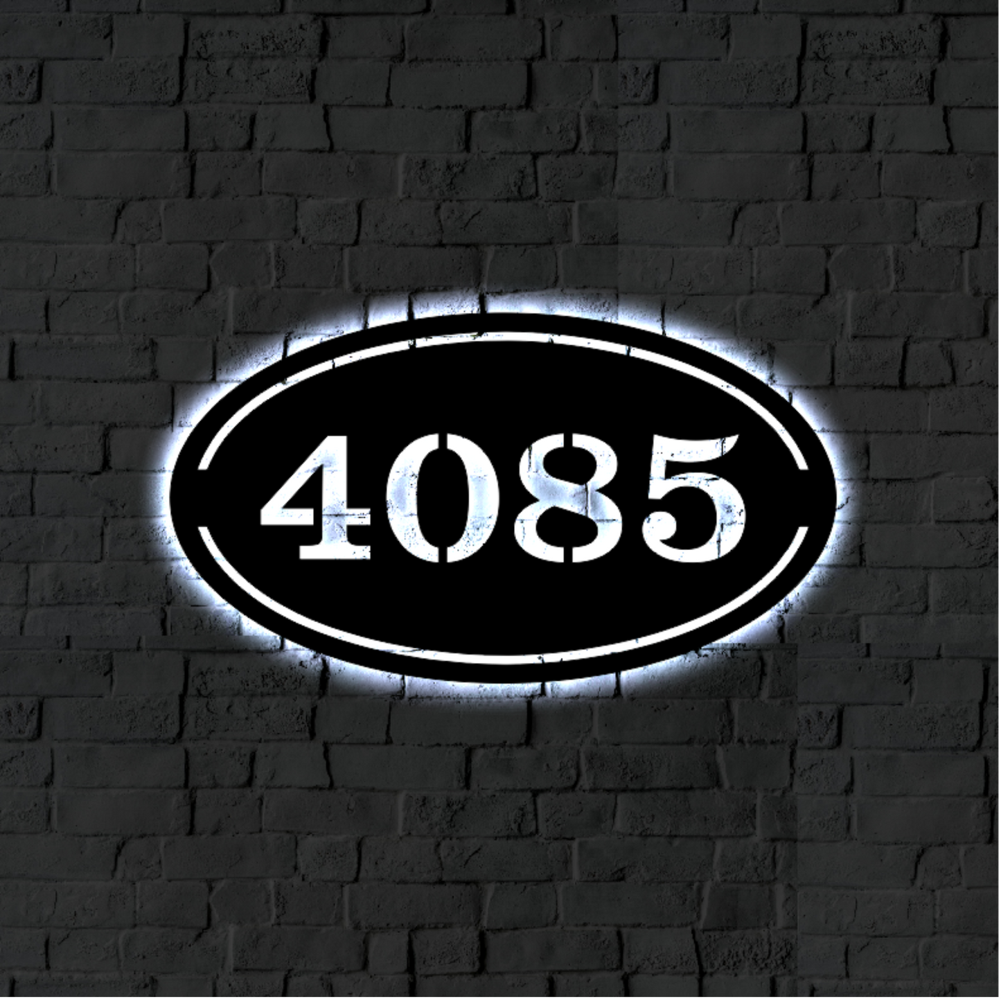 Solar Backlit Metal Address Sign / LED metal house numbers / House Number Plaque with Lighting