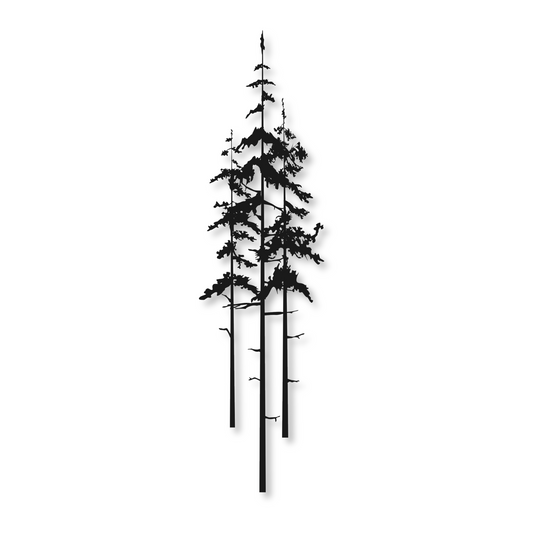 Wispy Pine Tree Metal Wall Decor | Steel Home Decor