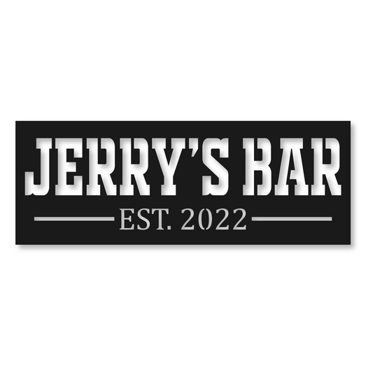 Personalized Bar Metal Name Sign | Home Bar Decor