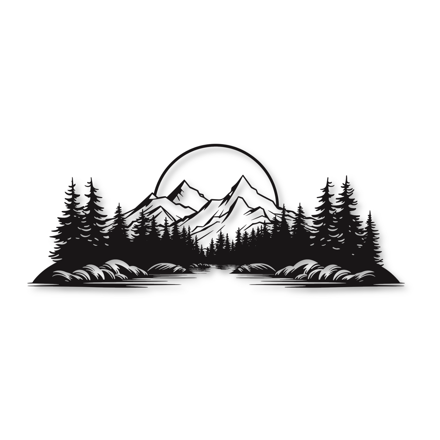 Mountain Sunrise Metal Wall Art Sign | Mountain Home Decor