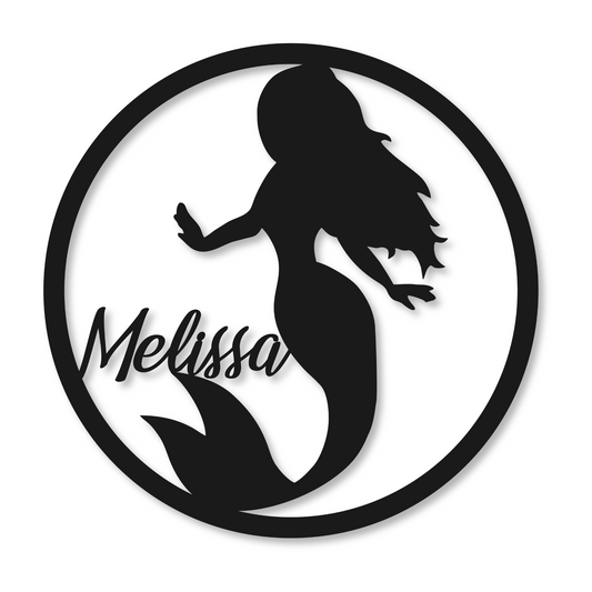 Personalized Mermaid Name Metal Sign | Kids Metal Sign | Kids Room Metal Sign