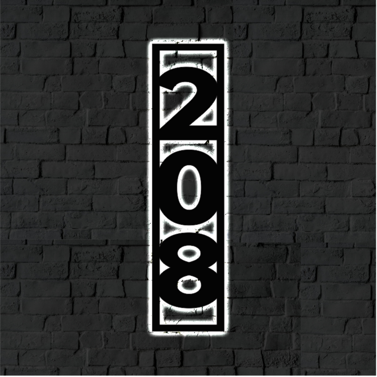 Solar Backlit Metal Address Sign / LED metal house numbers / House Number Plaque with Lighting (Copy)