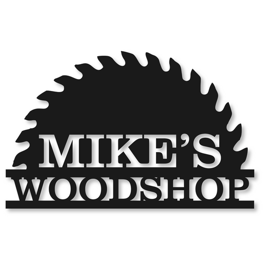 Personalized Garage Sign | Metal Woodshop Name Decor