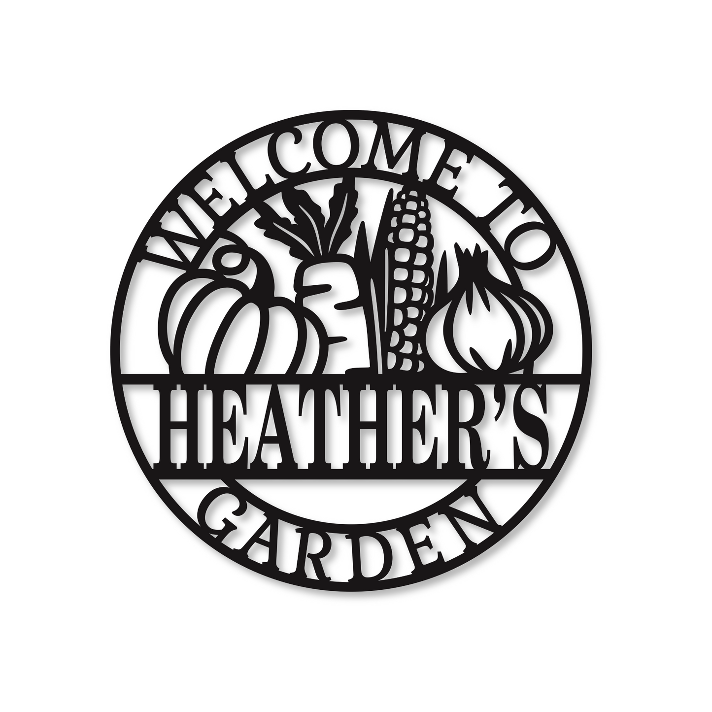 Personalized Garden Name Metal Sign | Metal Vegetable Monogram Sign