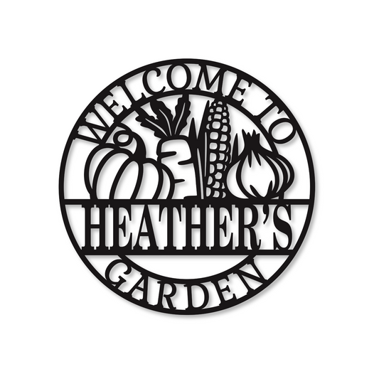 Personalized Garden Name Metal Sign | Metal Vegetable Monogram Sign