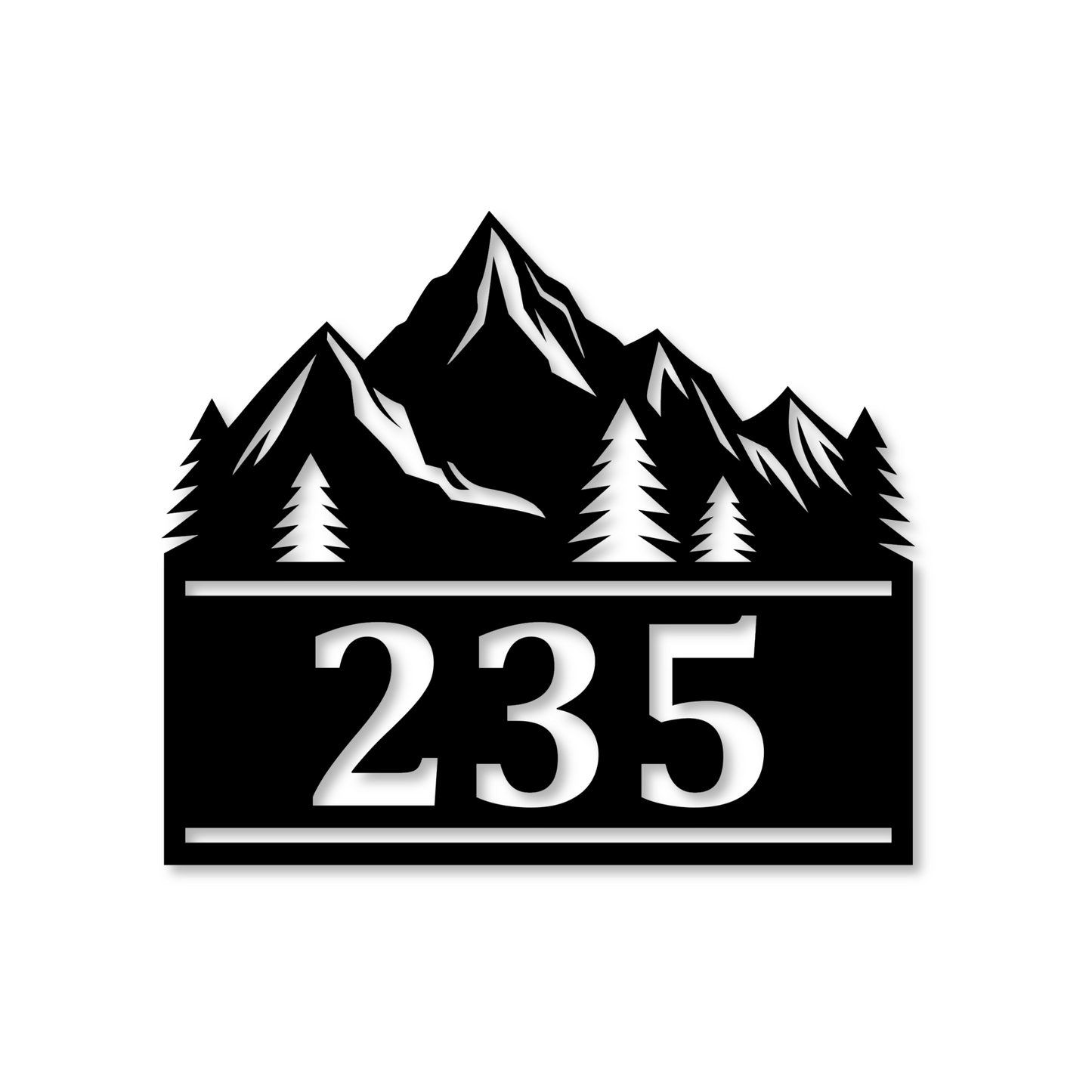 Mountain Address Number Sign | Metal Address Plaque