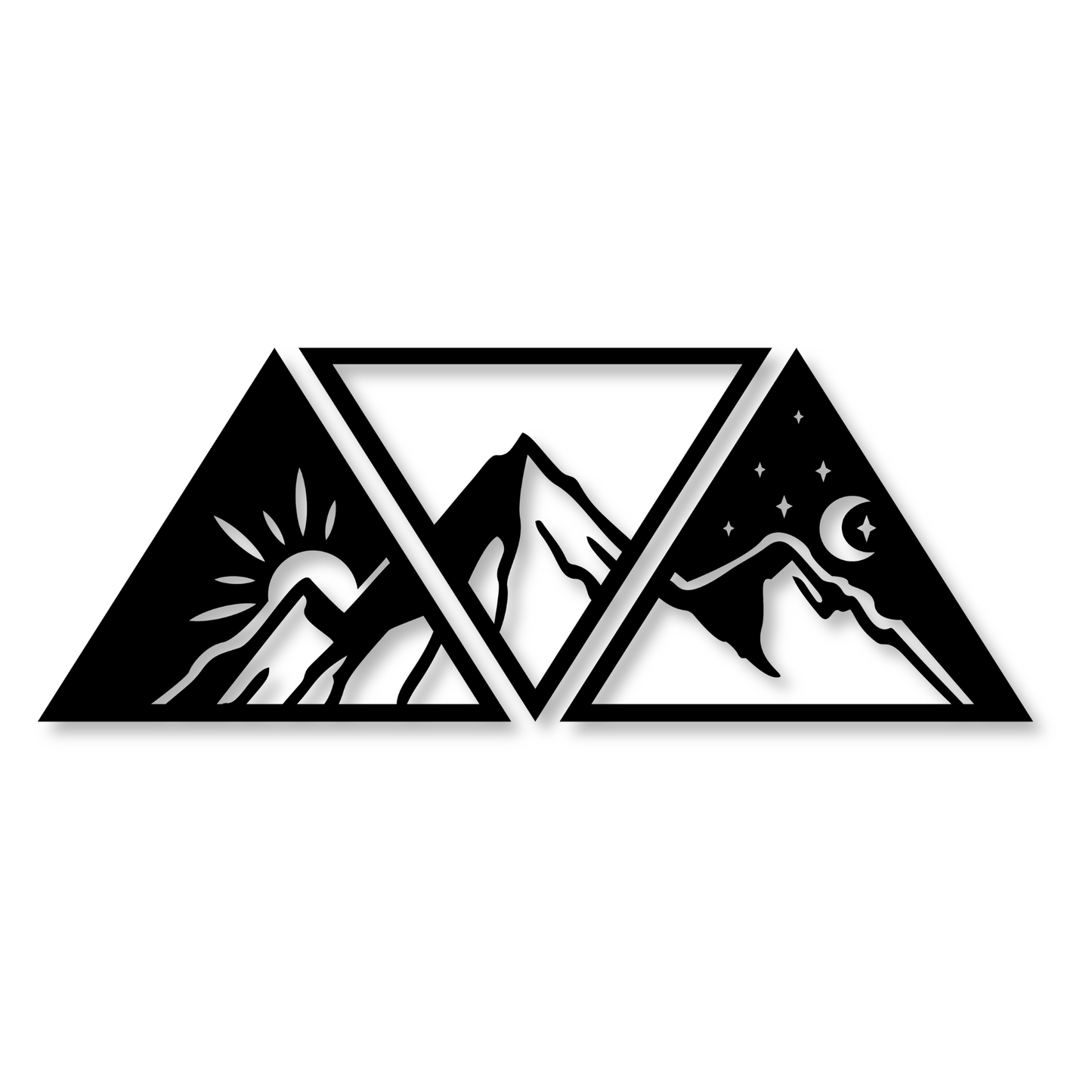 Three Piece Mountain Metal Wall Art / Metal Nature Steel Home Decor