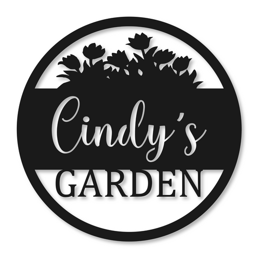 Personalized Garden Name Metal Sign | Metal Garden Monogram Sign
