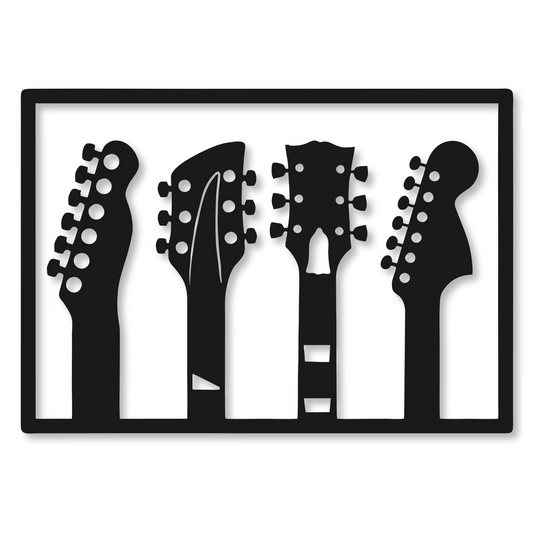 Guitar Metal Wall Art Sign | Music Sign Plaque