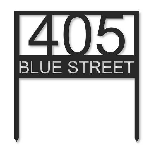 Metal House Number Sign | Stake Address Sign