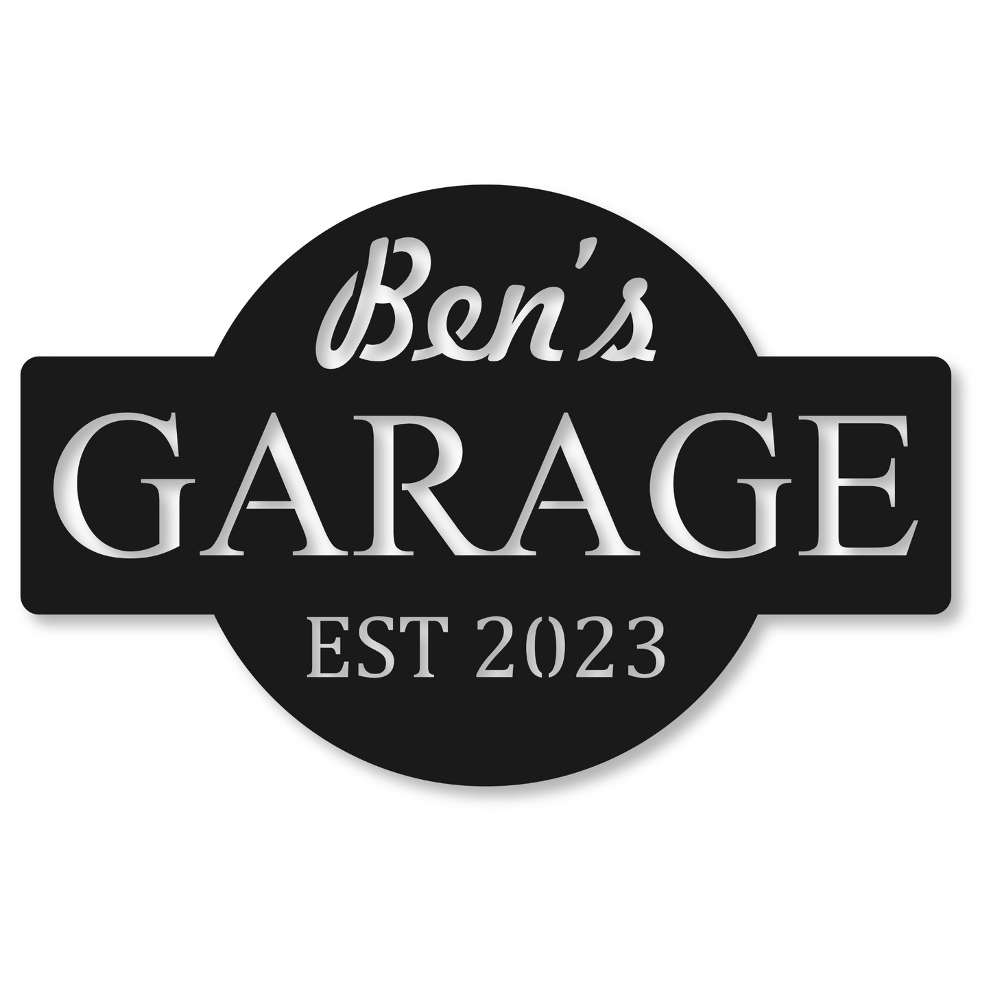 Personalized Garage Sign | Metal Garage Name Decor