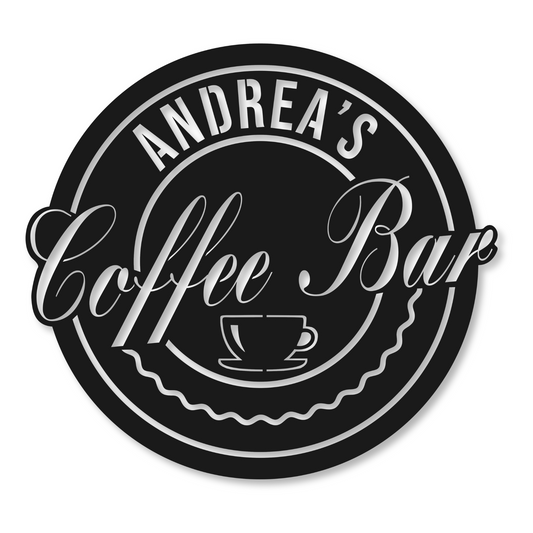 Personalized Coffee Bar Metal Sign | Metal Coffee Sign