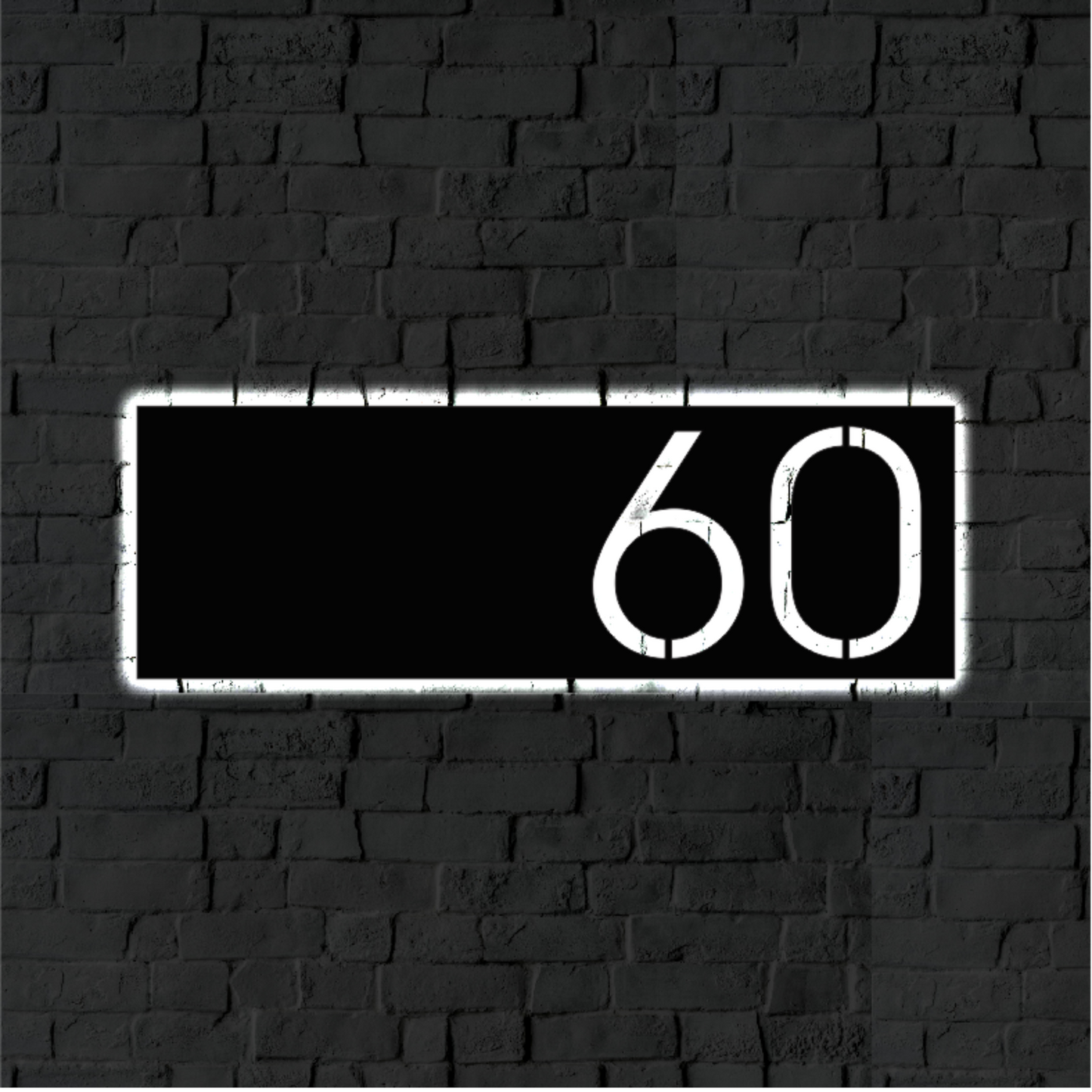 Solar Backlit Metal Address Sign / LED metal house numbers / House Number Plaque with Lighting