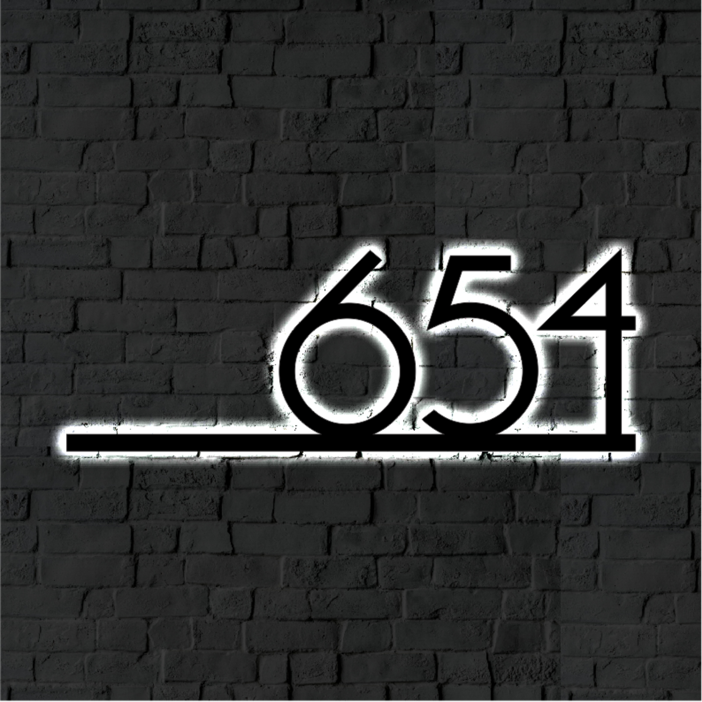 Solar Backlit Metal Address Sign / Modern LED metal house numbers / House Number Plaque with Lighting