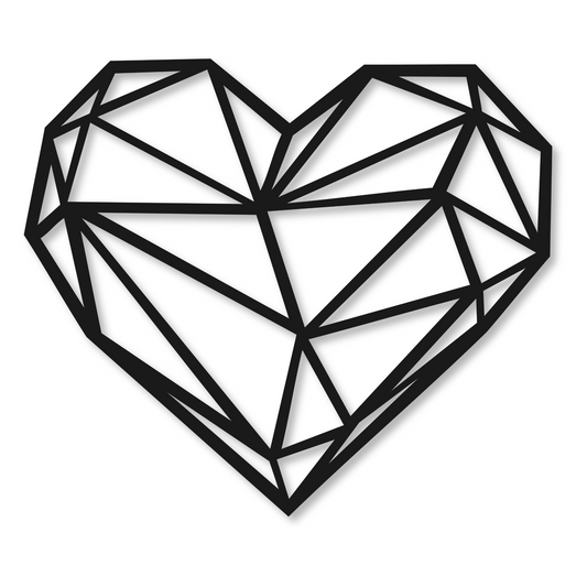 Geometric Heart Metal Wall Art | Metal Heart Sign