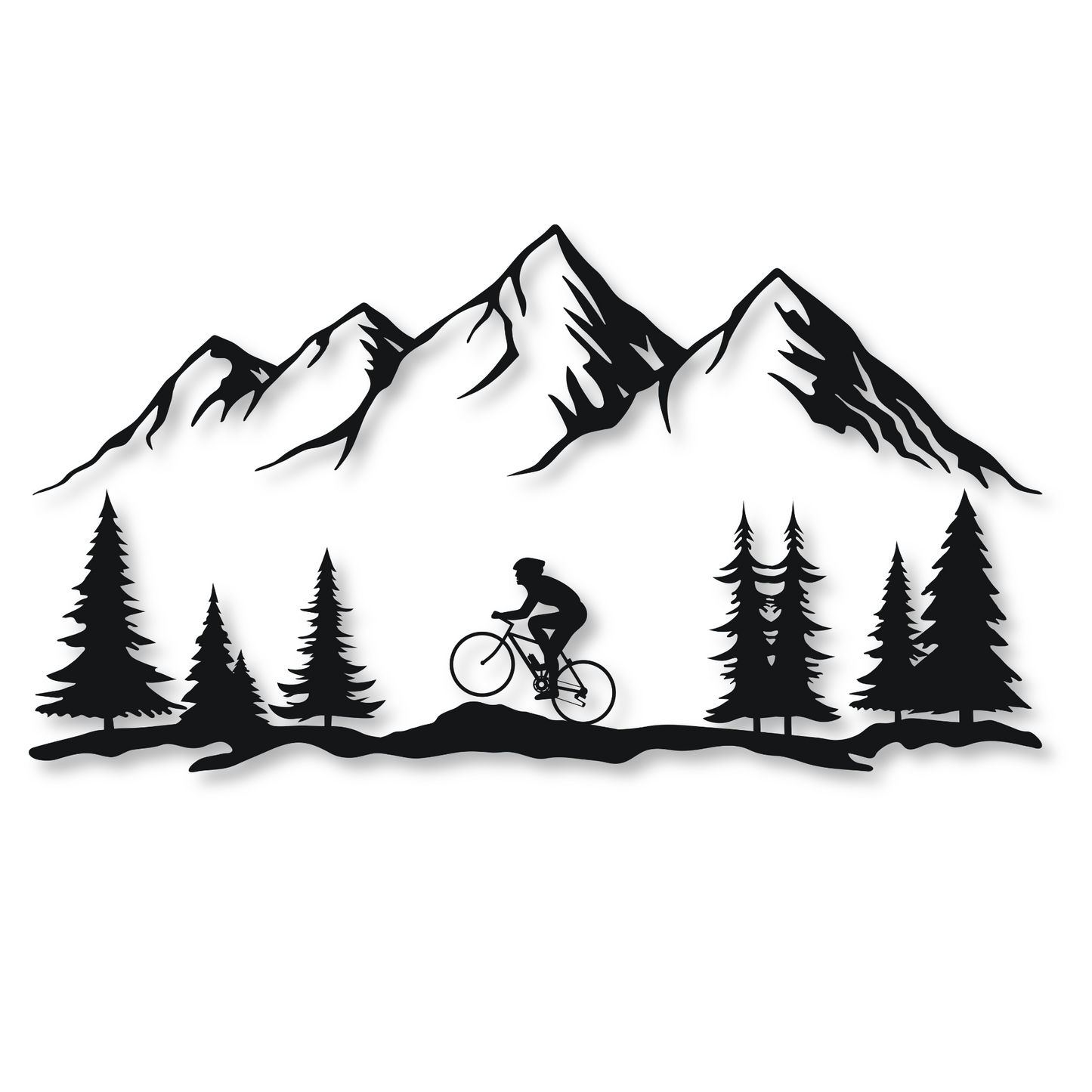 Dual Layered Mountain Bike Metal Wall Art Sign | Bicycle Steel Home Decor