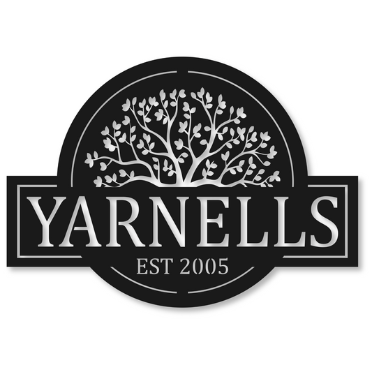 Tree of Life Family Name Monogram | Metal Monogram Sign