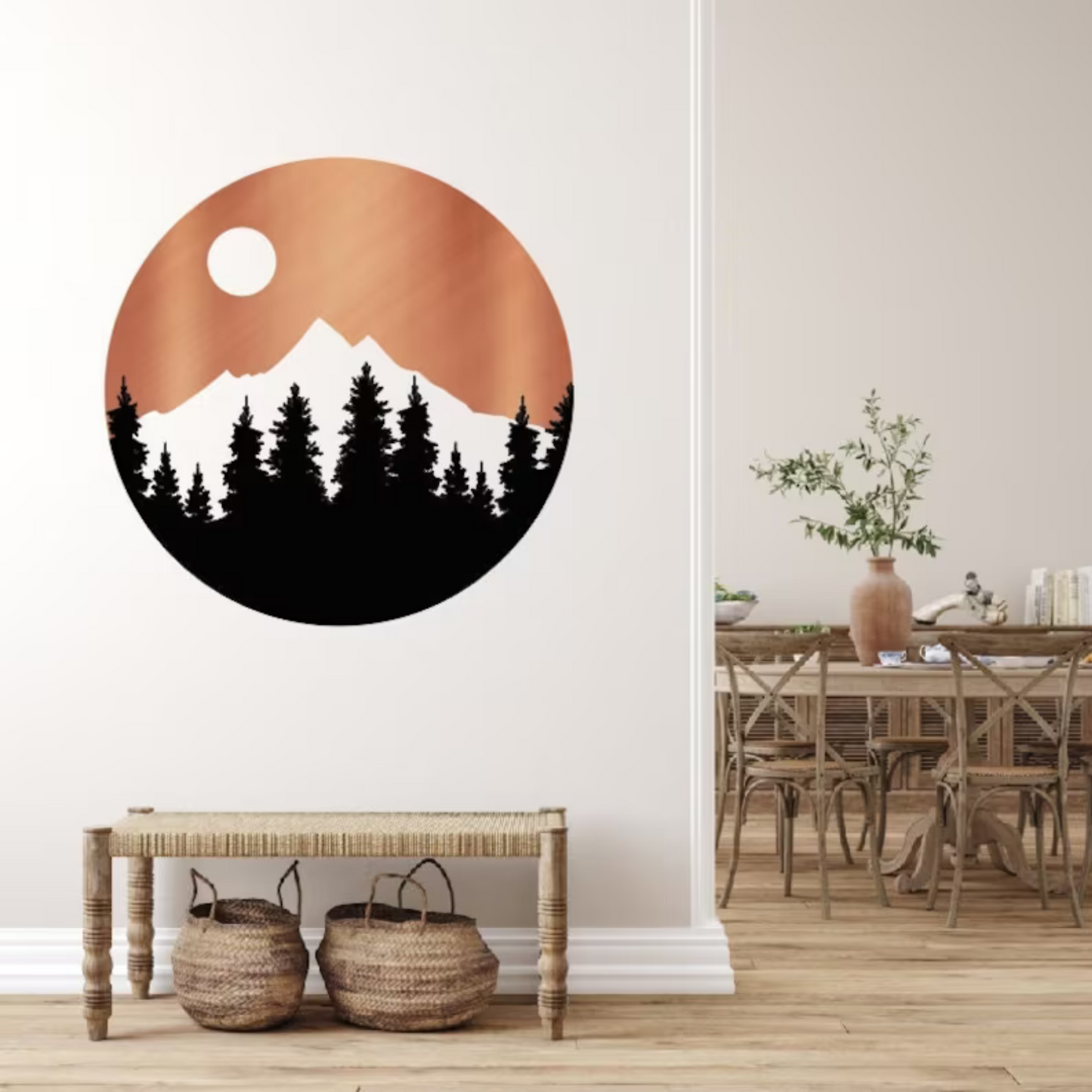 Dual Layered Mountain Wall Art Metal Sign | Nature Home Decor