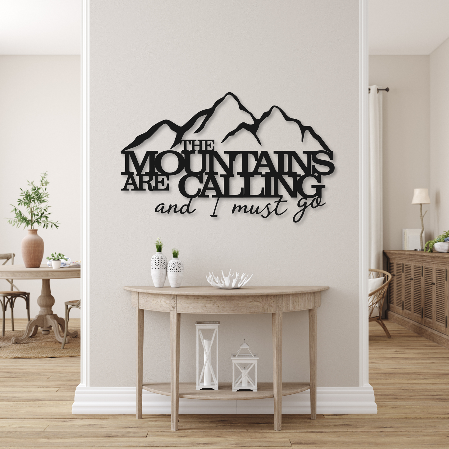 The Mountains Are Calling Metal Sign | Mountain Home Decor