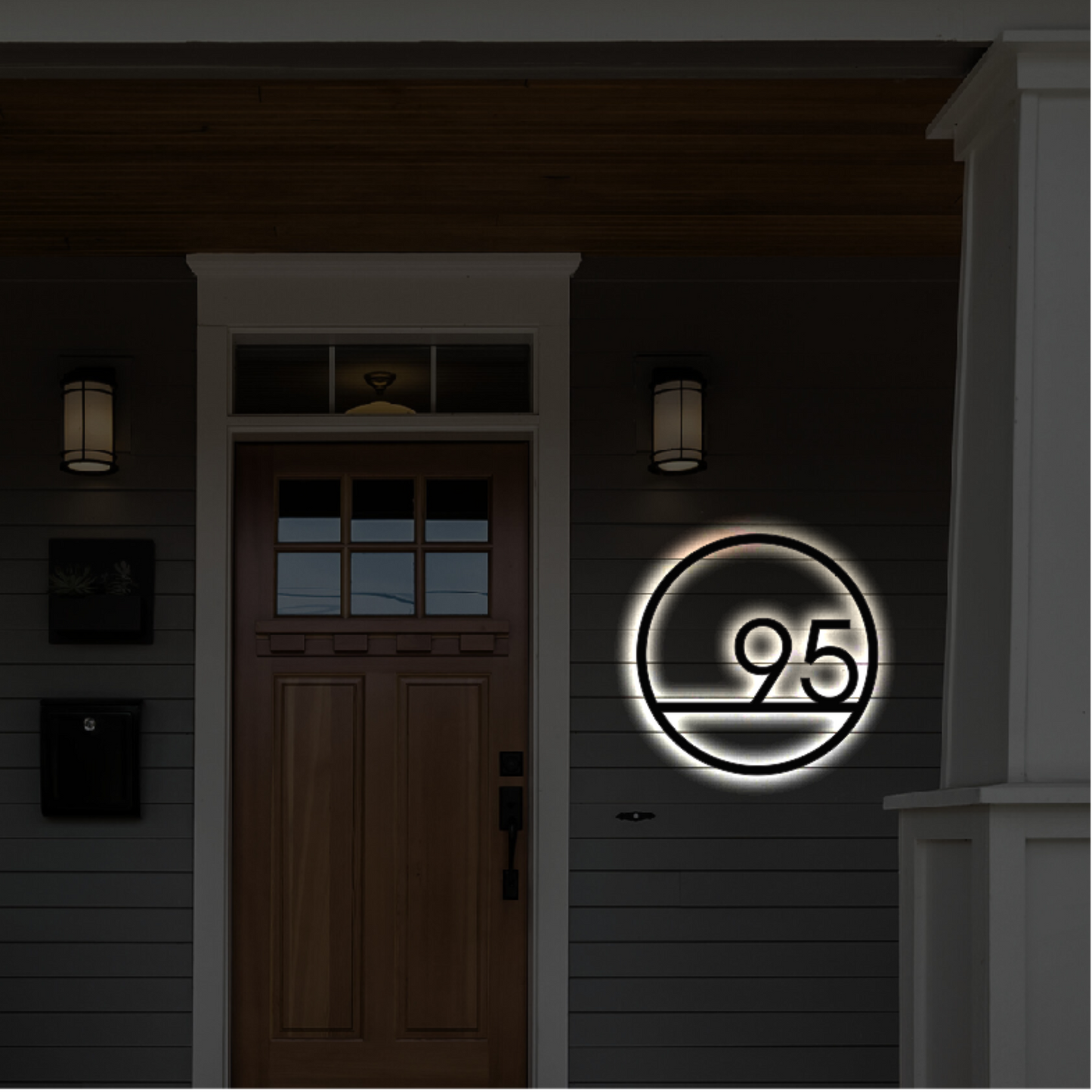 Solar Backlit Metal Address Sign / LED metal house numbers / House Number Plaque with Lighting