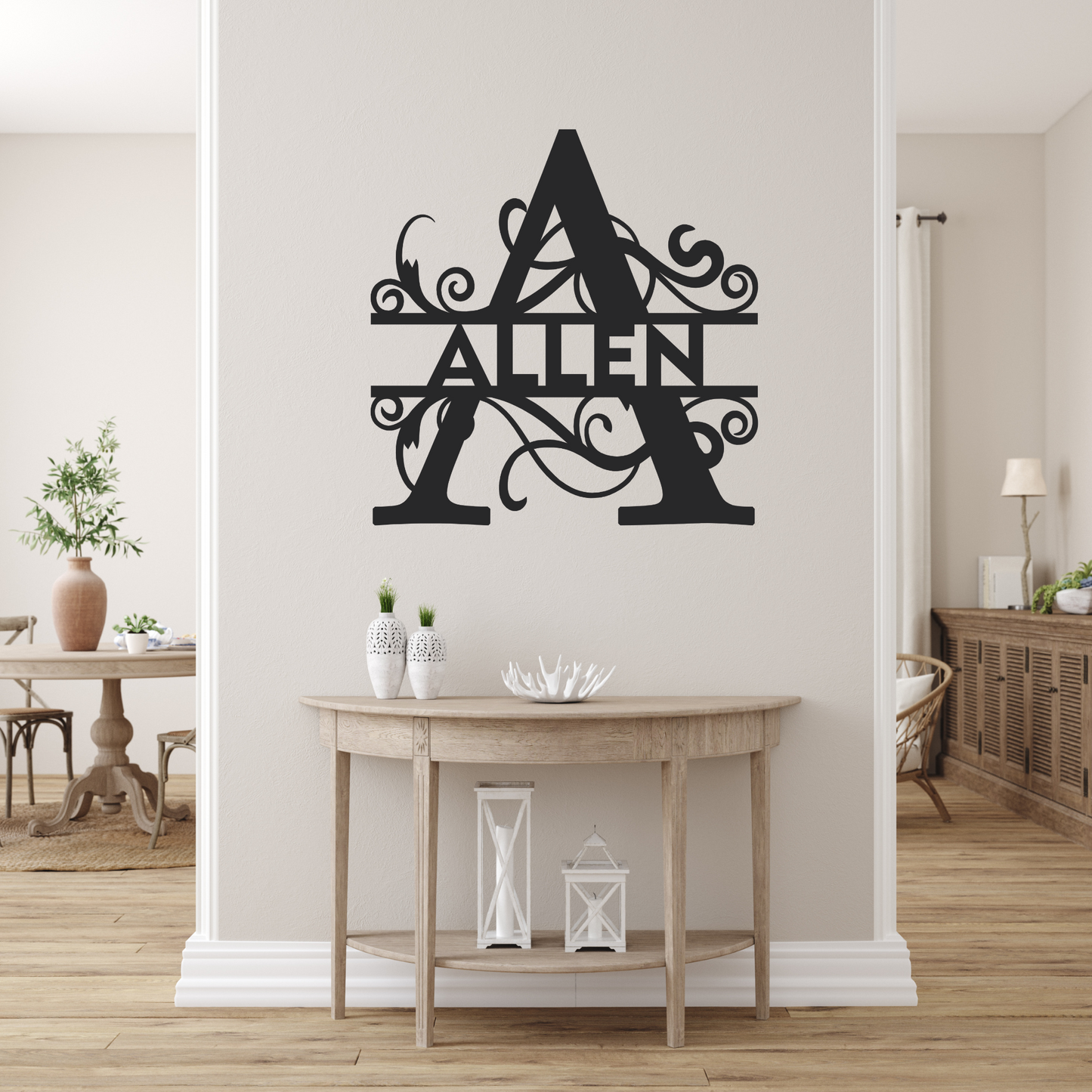 Family Name Monogram Sign A to Z  | Metal Letter Monogram Sign