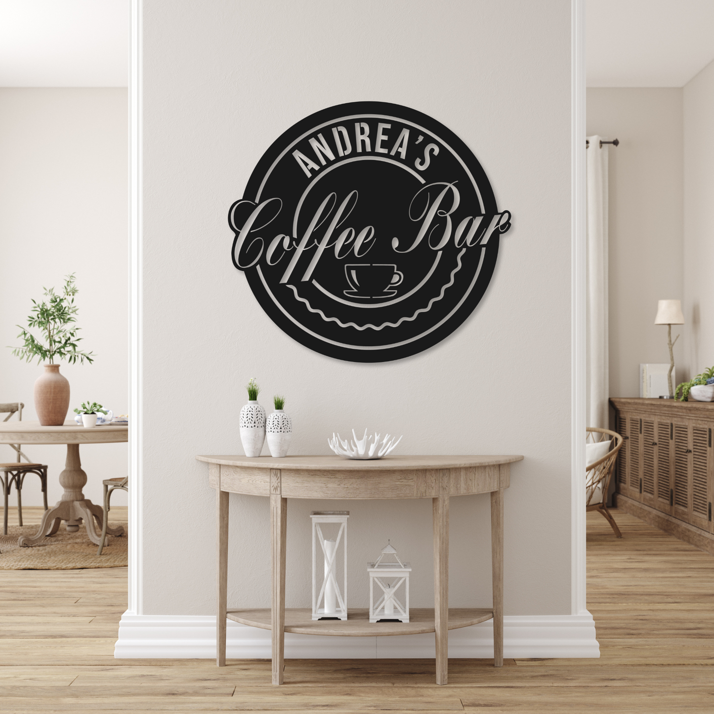 Personalized Coffee Bar Metal Sign | Metal Coffee Sign