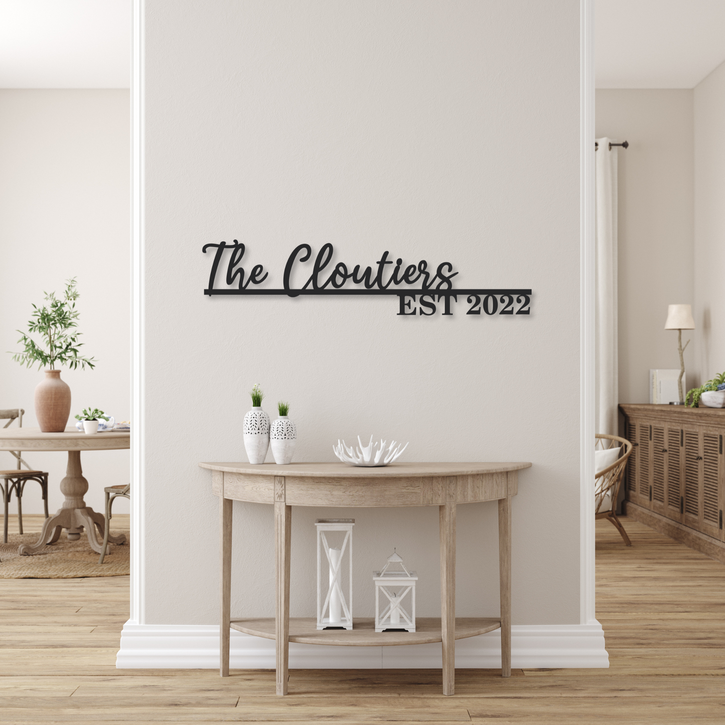 Family Name Line Sign | Personalized Home Decor