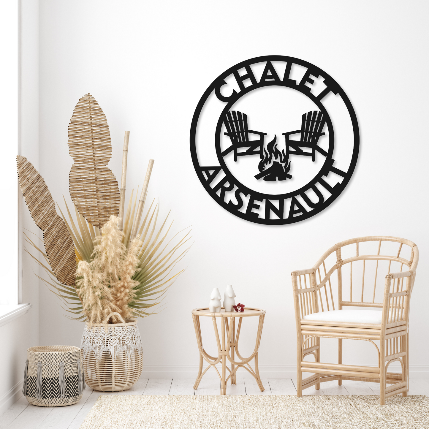 Personalized Family Name Metal Sign | Metal Cottage Chair Sign