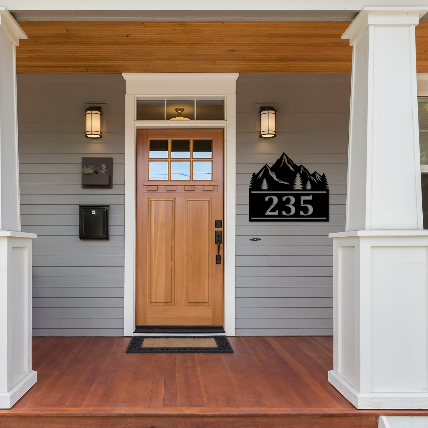 Mountain Address Number Sign | Metal Address Plaque