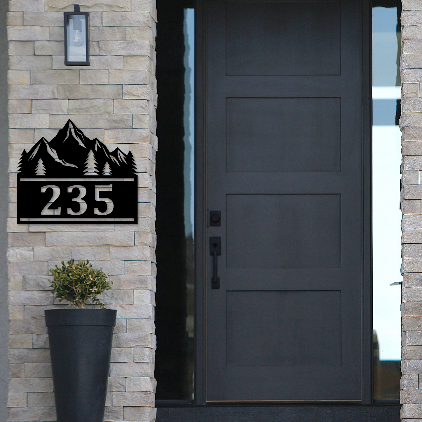 Mountain Address Number Sign | Metal Address Plaque