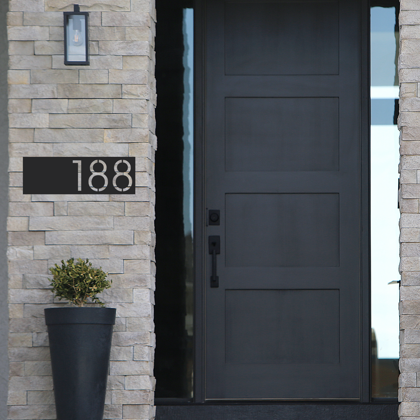 Modern Metal House Address Sign | Square Address Plaque