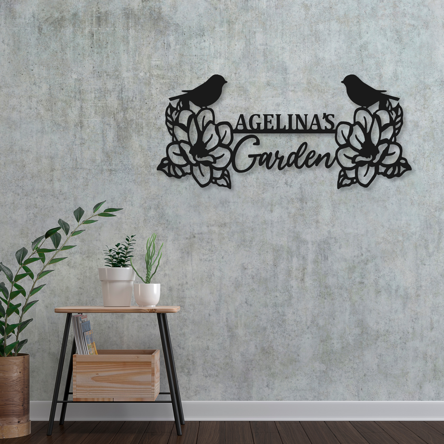Personalized Garden Name Metal Sign | Metal Garden Monogram Sign