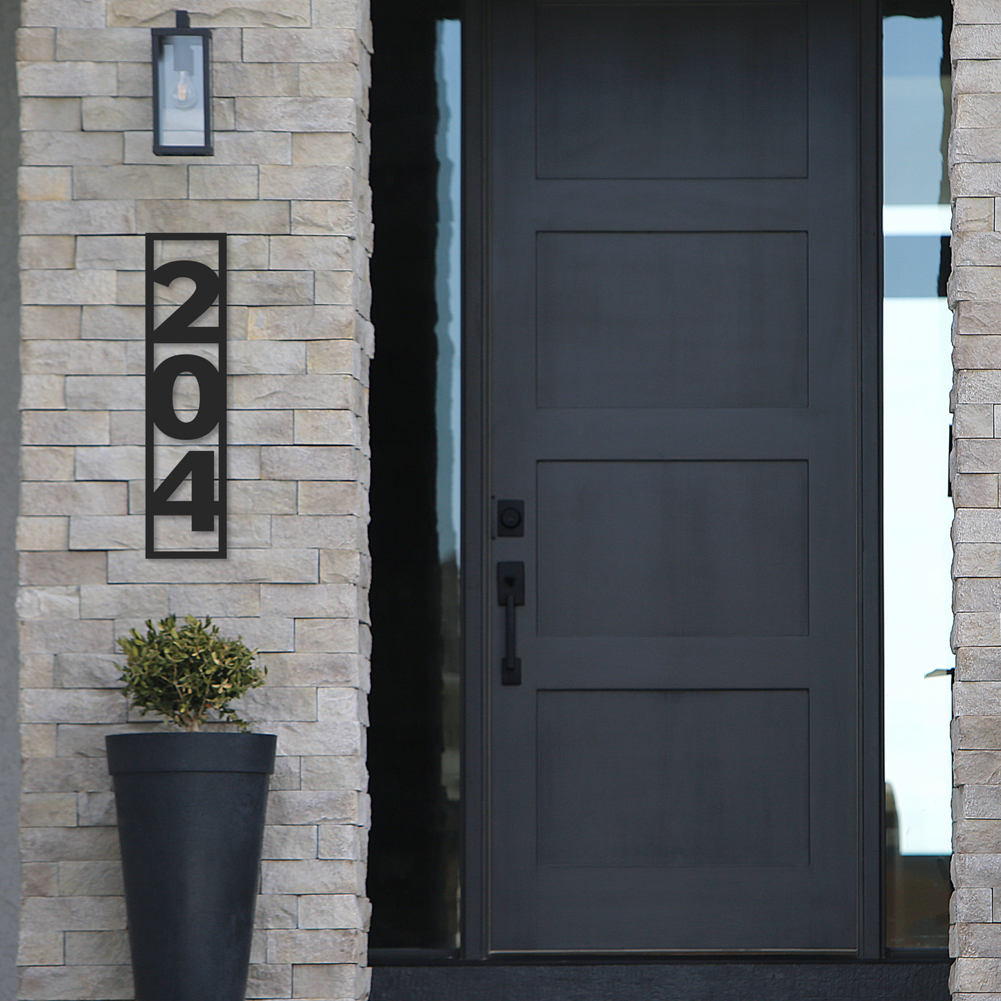 Modern Vertical Address Sign | Metal Address Plaque