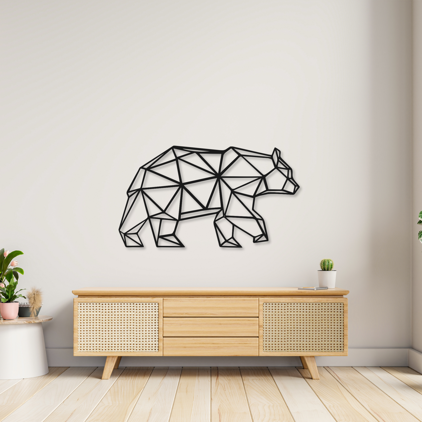 Geometric Bear Metal Wall Art Sign | Bear Home Decor