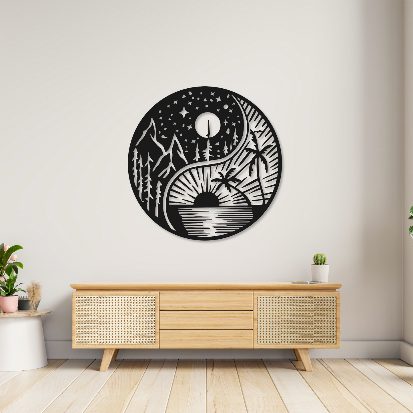 Yin & Yang Metal Wall Art Sign | Home Decor