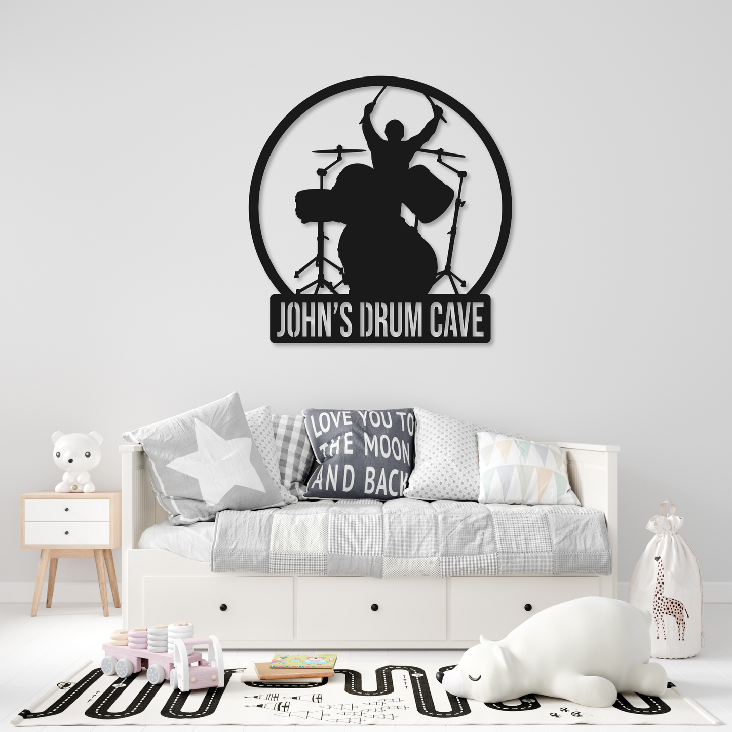 Drummer Name Metal Sign | Kids Metal Sign | Drum Metal Sign