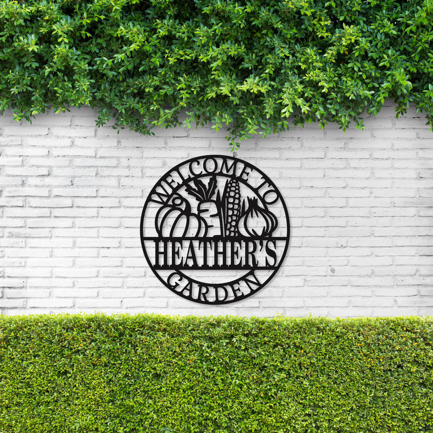 Personalized Garden Name Metal Sign | Metal Vegetable Monogram Sign