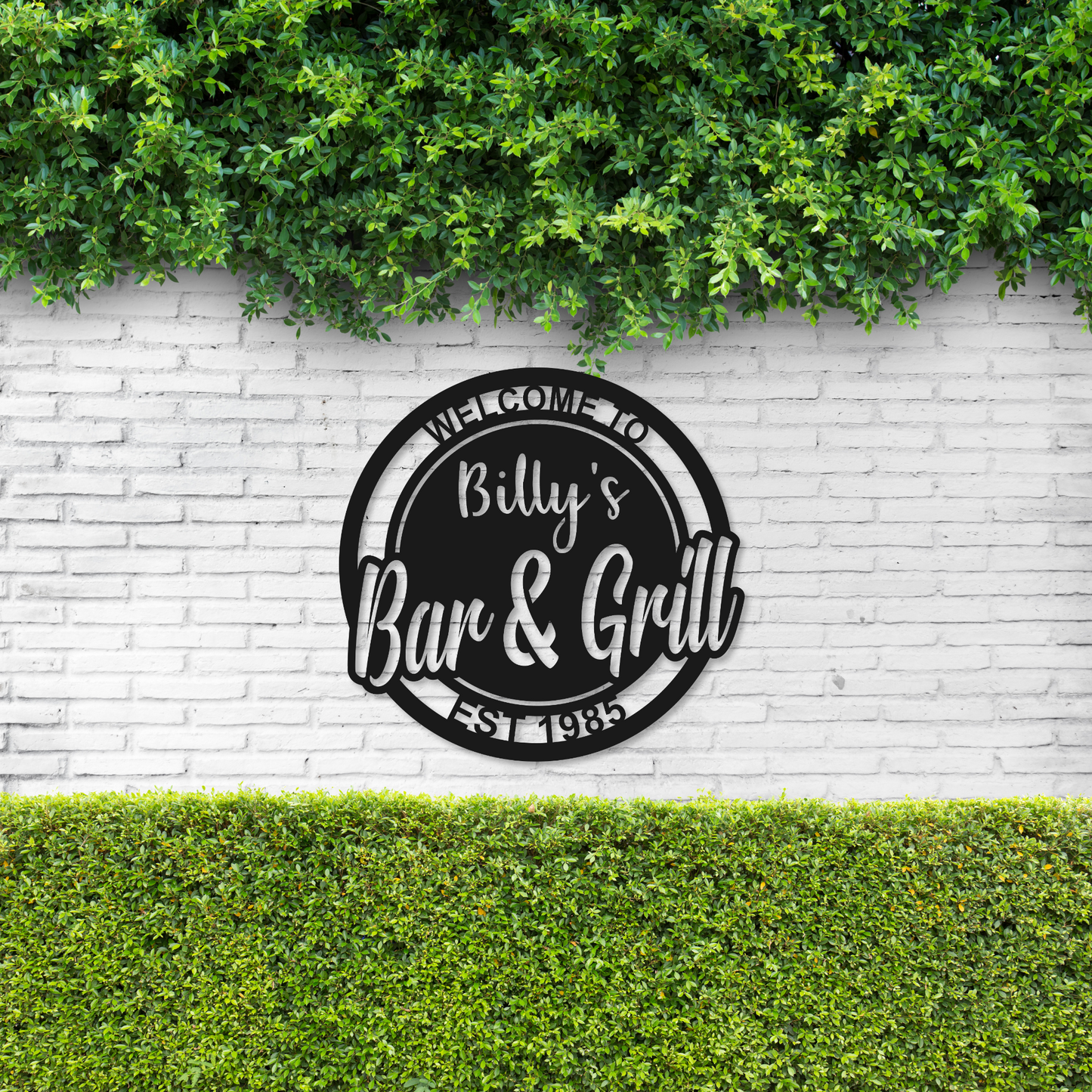 Personalized Bar & Grill Metal Sign | Metal Bar Custom Sign