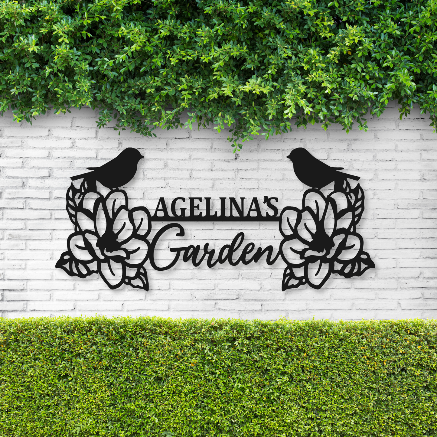 Personalized Garden Name Metal Sign | Metal Garden Monogram Sign