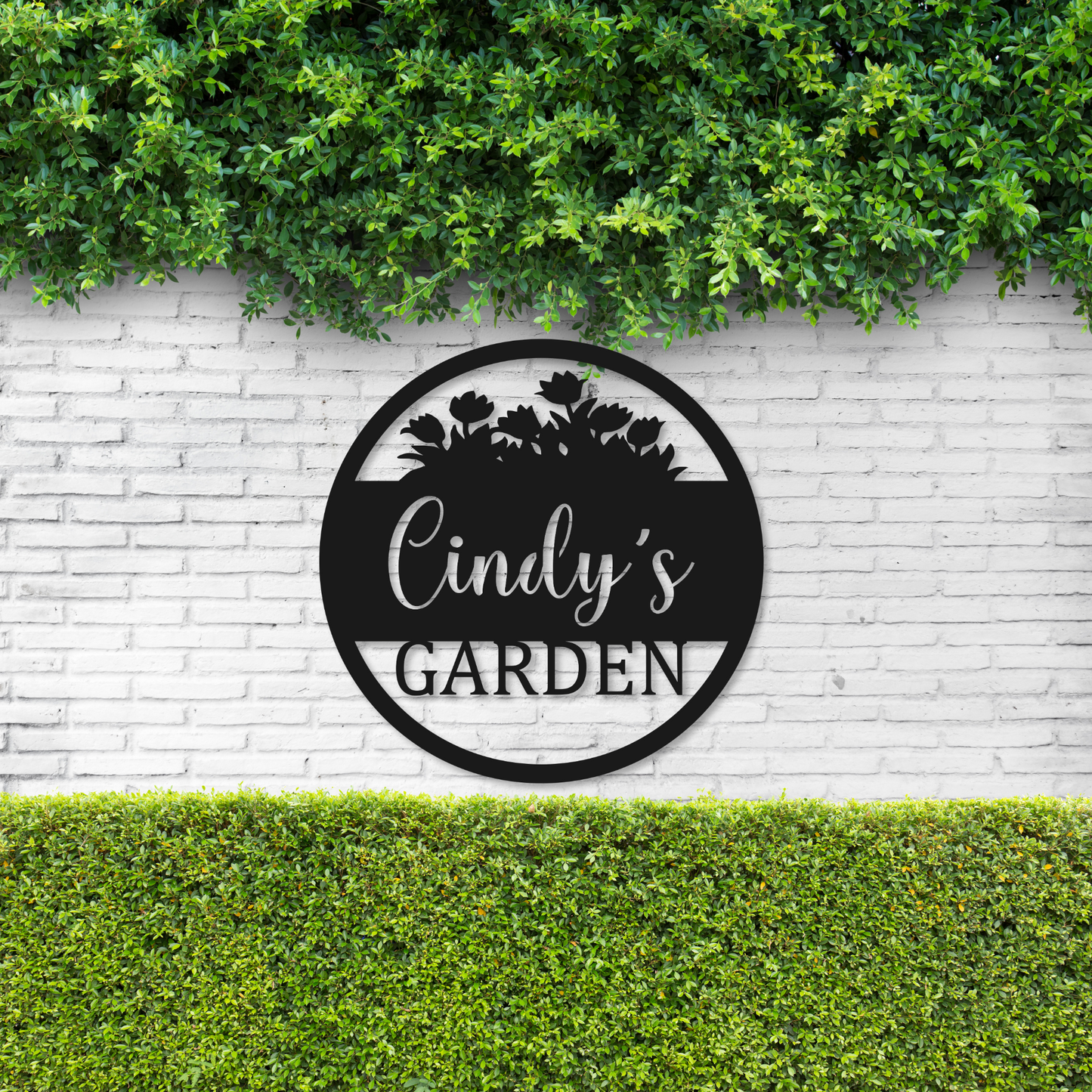 Personalized Garden Name Metal Sign | Metal Garden Monogram Sign