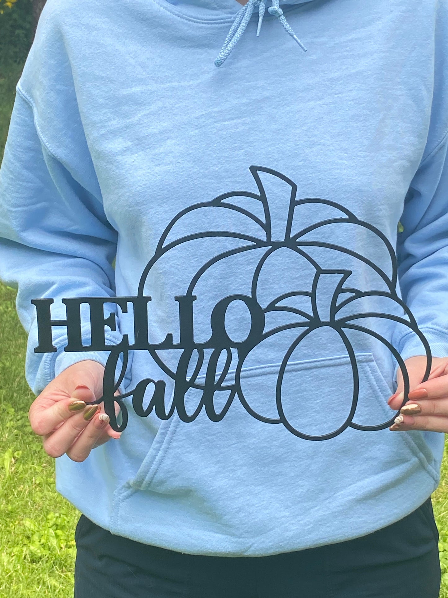 Hello Fall Metal Wall Art Decor Sign