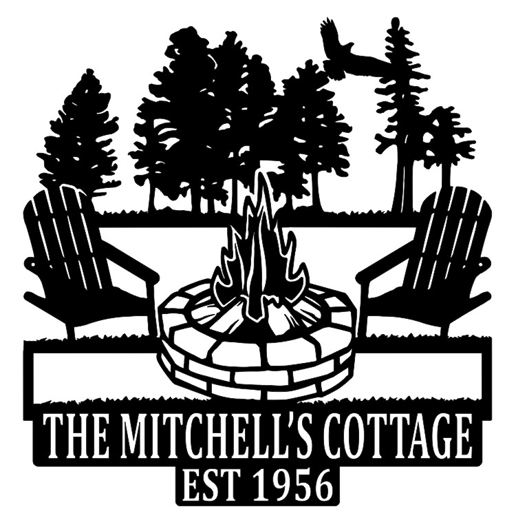 Custom large campfire sign for Mitchell
