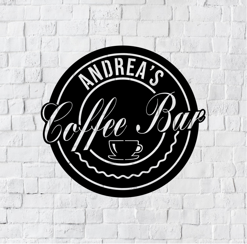 Personalized Coffee Bar LED Metal Sign / Light up Coffee Metal Sign