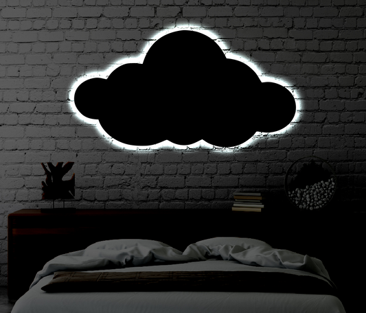 Cloud Night Light LED Metal Art Sign / Light up Cloud Metal Sign