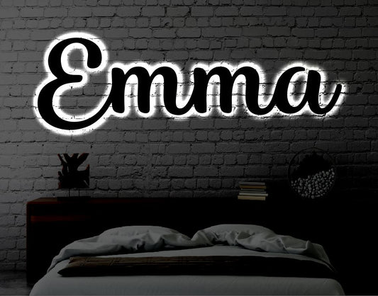 Personalized Name LED Metal Art Sign / Light up Nursery Name Metal Sign
