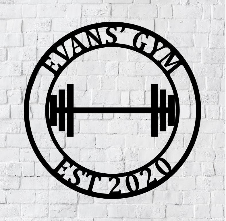 Personalized Gym LED Metal Art Sign / Light up Home Gym Metal Sign