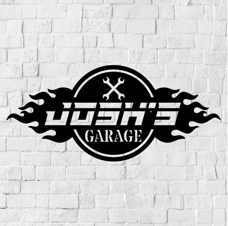 Personalized Garage LED Metal Art Sign / Light up Garage Metal Sign