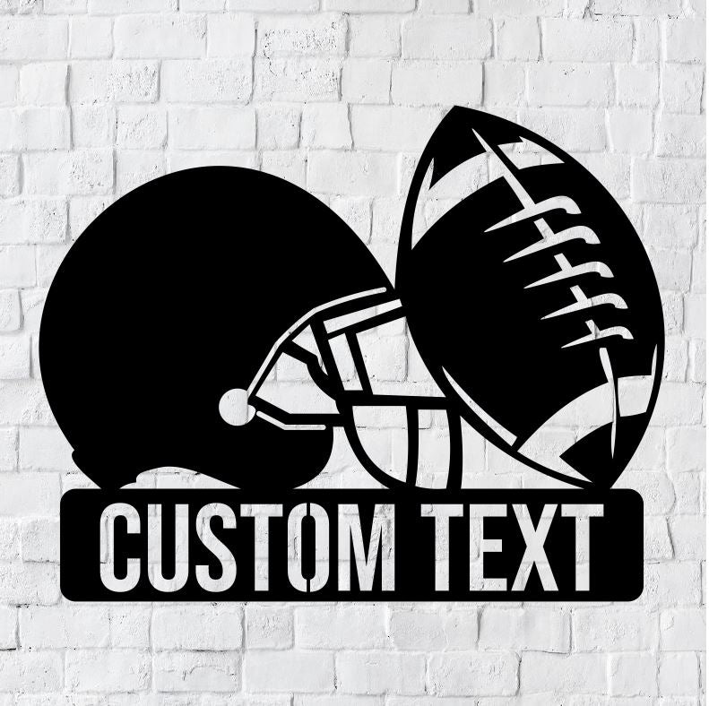 Personalized Football LED Metal Art Sign / Light up Football Metal Sign