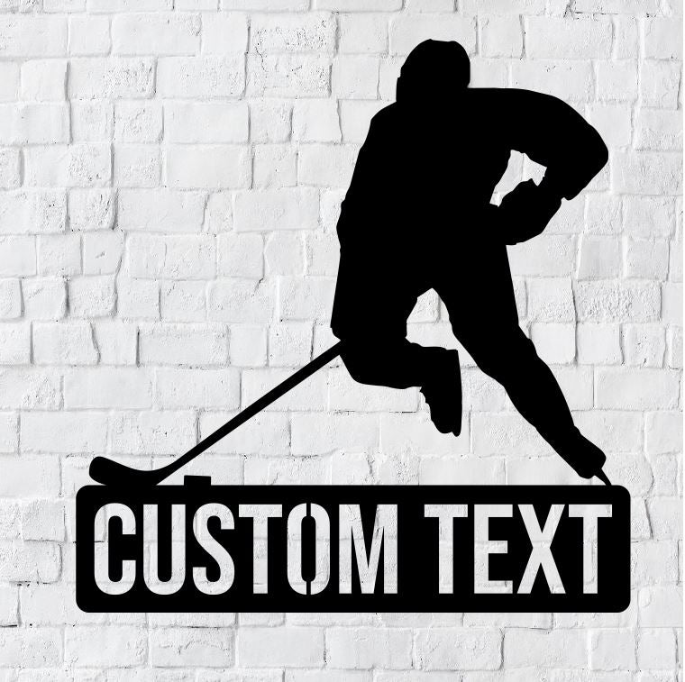 Personalized Hockey LED Metal Art Sign / Light up Hockey Metal Sign