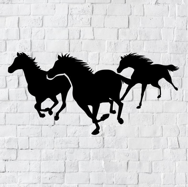 Horse LED Metal Art Sign / Light up Horses Running Metal Sign